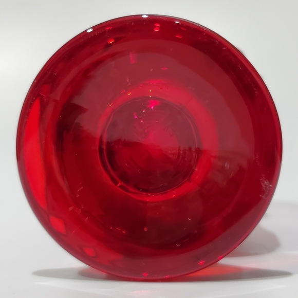 Fostoria Ruby Coin Glass 3 1/2" Toothpick / Footed Cigarette Urn - Picture 6 of 11